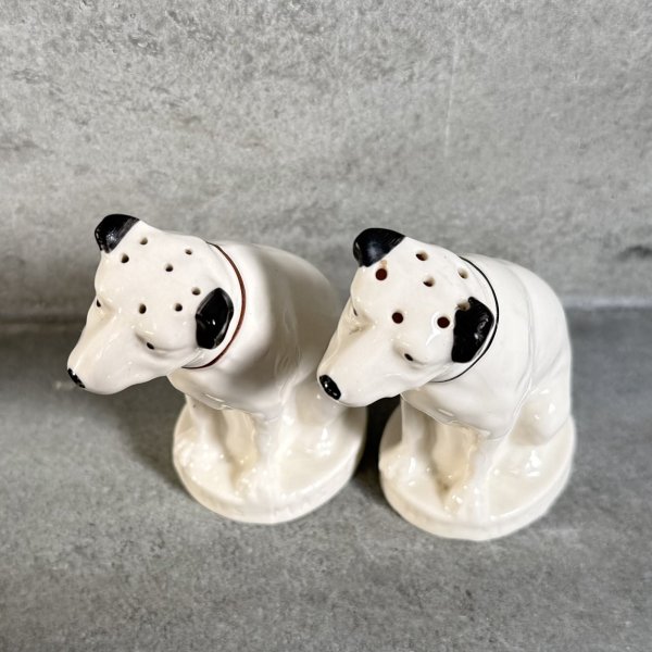 画像6: VINTAGE ANTIQUE VICTOR NIPPER DOG SALT AND PEPPER SHAKERS ヴィンテージ アンティーク ビクター ニッパー犬 ソルト＆ペッパー 塩胡椒入れ オブジェ / 陶器 コレクタブル 置物 雑貨 アメリカ (6)