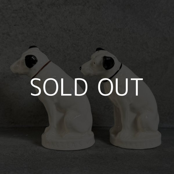 画像5: VINTAGE ANTIQUE VICTOR NIPPER DOG SALT AND PEPPER SHAKERS ヴィンテージ アンティーク ビクター ニッパー犬 ソルト＆ペッパー 塩胡椒入れ オブジェ / 陶器 コレクタブル 置物 雑貨 アメリカ (5)