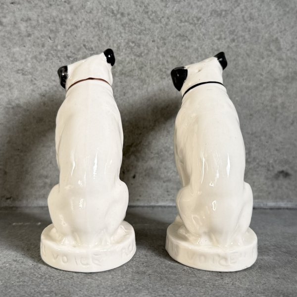画像3: VINTAGE ANTIQUE VICTOR NIPPER DOG SALT AND PEPPER SHAKERS ヴィンテージ アンティーク ビクター ニッパー犬 ソルト＆ペッパー 塩胡椒入れ オブジェ / 陶器 コレクタブル 置物 雑貨 アメリカ (3)