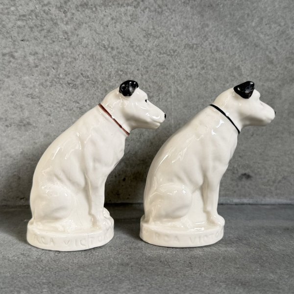 画像4: VINTAGE ANTIQUE VICTOR NIPPER DOG SALT AND PEPPER SHAKERS ヴィンテージ アンティーク ビクター ニッパー犬 ソルト＆ペッパー 塩胡椒入れ オブジェ / 陶器 コレクタブル 置物 雑貨 アメリカ (4)