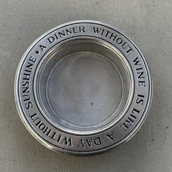 画像2: VINTAGE ANTIQUE WILTON COLUMBIA WINE BOTTLE COASTER ヴィンテージ アンティーク  ウィルトン トレー プレート ワインボトルコースター / インテリア ピューター 小物入れ 雑貨 店舗什器 アメリカ (2)