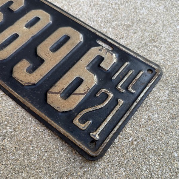 画像5: VINTAGE ANTIQUE LICENSE PLATE ヴィンテージ アンティーク ナンバープレート ライセンスプレート / インダストリアル モーター系 ガレージ ディスプレイ 車 1921年 イリノイ アメリカ (5)