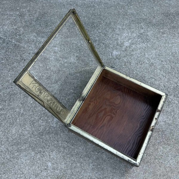 画像7: VINTAGE ANTIQUE JOHNSTON BISCUIT SHOWCASE ヴィンテージ アンティーク ショーケース ビスケット / ディスプレイ ケース 箱 陳列 小物入れ 店舗什器 アメリカ (7)