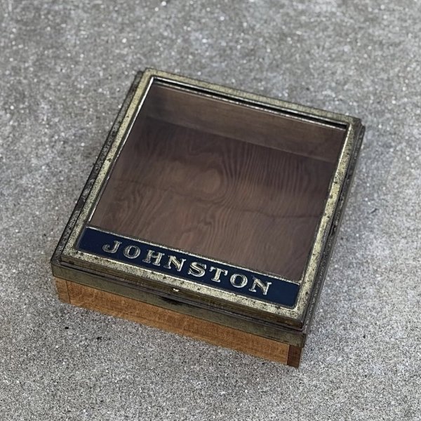 画像1: VINTAGE ANTIQUE JOHNSTON BISCUIT SHOWCASE ヴィンテージ アンティーク ショーケース ビスケット / ディスプレイ ケース 箱 陳列 小物入れ 店舗什器 アメリカ (1)