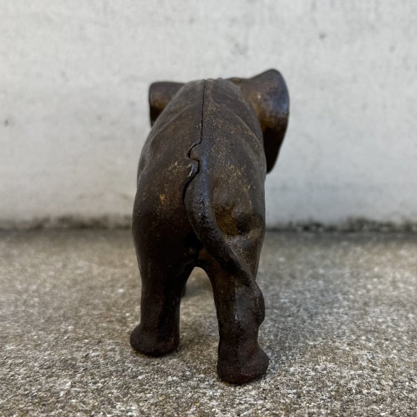 画像3: VINTAGE ANTIQUE ELEPHANT PIGGY BANK ヴィンテージ アンティーク 象 コインバンク マネーバンク 貯金箱 / コレクタブル オブジェ インテリア ディスプレイ キャストアイアン 動物 置物 雑貨 アメリカ (3)