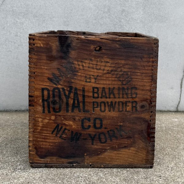 画像4: VINTAGE ANTIQUE WOOD CRATE WOODEN BOX ROYAL BAKING POWDER CO ヴィンテージ アンティーク ウッドボックス 木箱 / コレクタブル 収納 ケース アドバタイジング 企業物 店舗什器 アメリカ  (4)