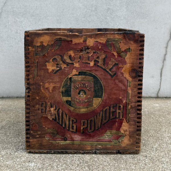 画像2: VINTAGE ANTIQUE WOOD CRATE WOODEN BOX ROYAL BAKING POWDER CO ヴィンテージ アンティーク ウッドボックス 木箱 / コレクタブル 収納 ケース アドバタイジング 企業物 店舗什器 アメリカ  (2)