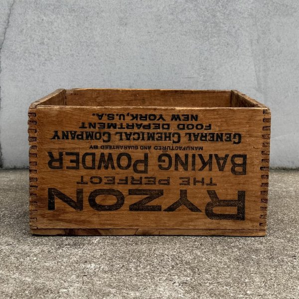 画像3: VINTAGE ANTIQUE WOOD CRATE WOODEN BOX RYZON BAKING POWDER ヴィンテージ アンティーク ウッドボックス 木箱 / コレクタブル 収納 ケース アドバタイジング 企業物 店舗什器 アメリカ  (3)