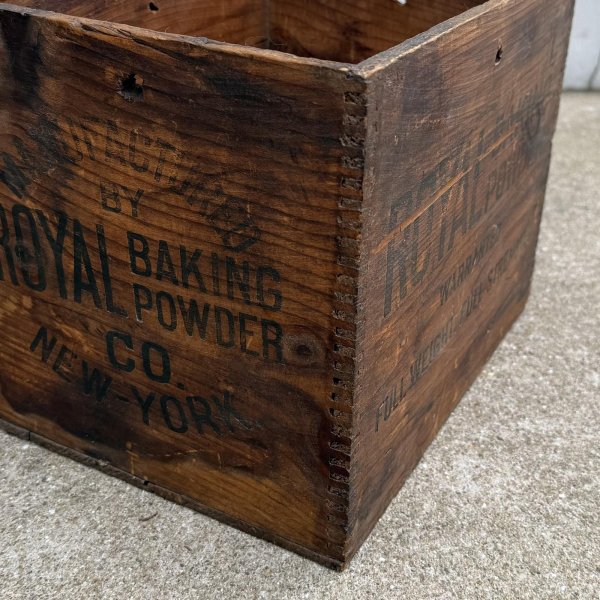 画像10: VINTAGE ANTIQUE WOOD CRATE WOODEN BOX ROYAL BAKING POWDER CO ヴィンテージ アンティーク ウッドボックス 木箱 / コレクタブル 収納 ケース アドバタイジング 企業物 店舗什器 アメリカ  (10)