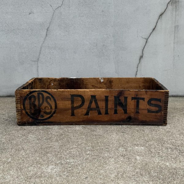 画像2: VINTAGE ANTIQUE WOOD CRATE WOODEN BOX BPS PAINTS ヴィンテージ アンティーク ウッドボックス 木箱 / コレクタブル 収納 ケース アドバタイジング 企業物 店舗什器 アメリカ  (2)