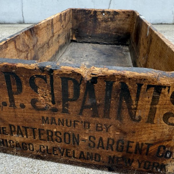 画像10: VINTAGE ANTIQUE WOOD CRATE WOODEN BOX BPS PAINTS ヴィンテージ アンティーク ウッドボックス 木箱 / コレクタブル 収納 ケース アドバタイジング 企業物 店舗什器 アメリカ  (10)