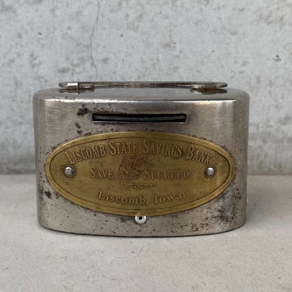 画像2: VINTAGE ANTIQUE COIN BANK PIGGY BANK ヴィンテージ アンティーク コインバンク マネーバンク 貯金箱 / コレクタブル オブジェ インテリア ノベルティー 銀行 アメリカ USA  (2)