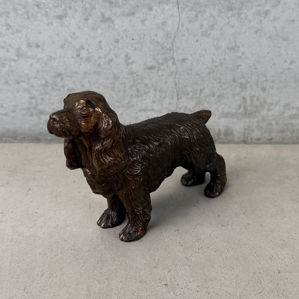 画像1: VINTAGE ANTIQUE DOG ヴィンテージ アンティーク コッカースパニエル 犬 / コレクタブル オブジェ インテリア ディスプレイ キャストアイアン ペーパーウェイト 置物 アメリカ (1)