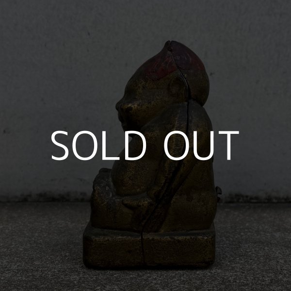 画像5: VINTAGE ANTIQUE BILLIKEN PIGGY BANK ヴィンテージ アンティーク ビリケン コインバンク マネーバンク 貯金箱 / オブジェ コレクタブル キャストアイアン 鋳物 アメリカ (5)