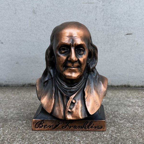 画像1: VINTAGE ANTIQUE BENJAMIN FRANKLIN ヴィンテージ アンティーク ベンジャミンフランクリン オブジェ 貯金箱 ジャパンカラー / コレクタブル ジャパンド ノベルティー 胸像 置物 アメリカ (2) (1)