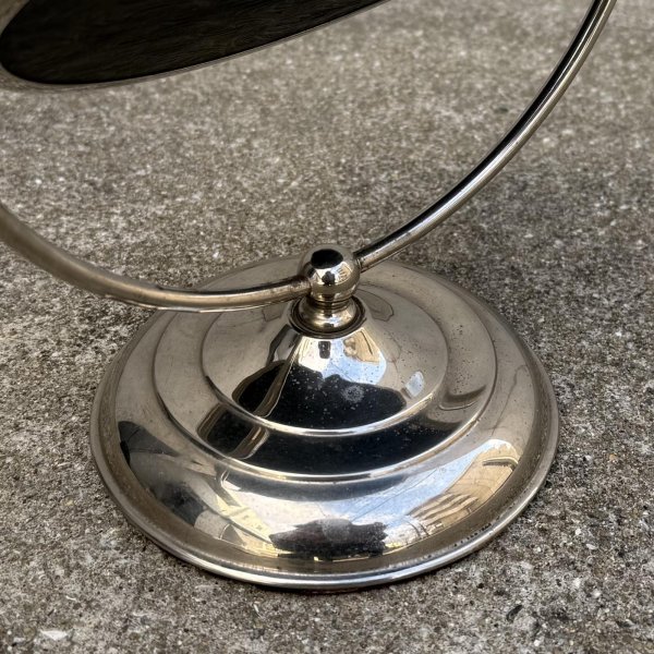 画像9: VINTAGE ANTIQUE STAND MIRROR NICKEL ヴィンテージ アンティーク スタンドミラー 鏡 / 卓上ミラー シェービングミラー ニッケル ラウンド インテリア  化粧 店舗什器 アメリカ USA (6) (9)