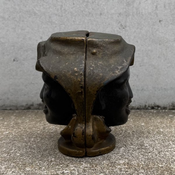 画像5: VINTAGE ANTIQUE A.C. WILLIAMS TWO FACE BLACK BOY PIGGY BANK ヴィンテージ アンティーク トゥーフェイス オブジェ 置物 / コレクタブル コインバンク 貯金箱 ディスプレイ インテリア キャストアイアン アメリカ (2) (5)