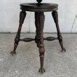 画像6: VINTAGE ANTIQUE PIANO CHAIR STOOL  ヴィンテージ アンティーク ピアノチェア スツール 椅子 / 回転いす ウッド 木製 家具 店舗什器 アメリカ (3) (6)