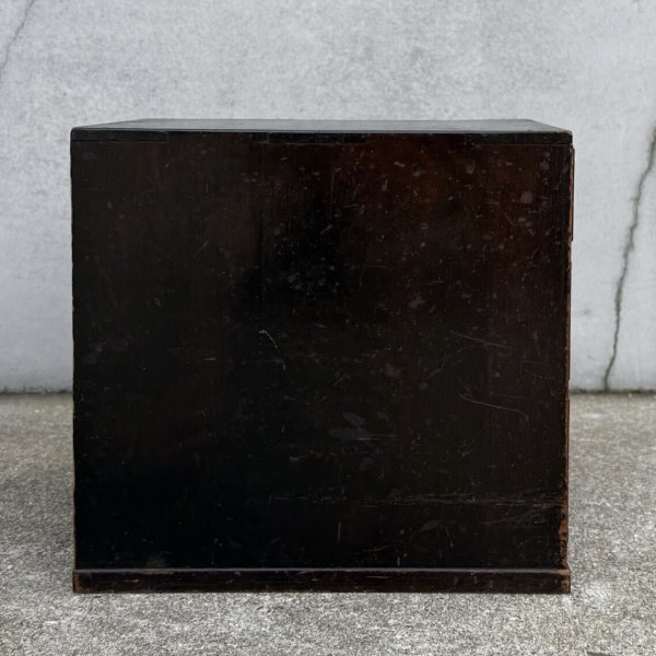 画像5: アンティーク 昭和レトロ 古道具 小引き出し 棚 チェスト / 木製 収納 三段 家具 小物入れ ケース 古民家 蔵 うぶだし 日本 (5)