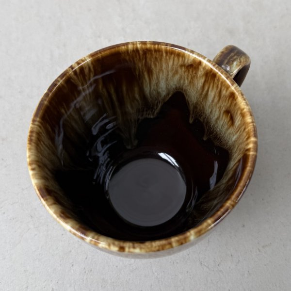 画像5: VINTAGE ANTIQUE POTTERY MUGCUP ヴィンテージ アンティーク マグカップ ブラウンドリップグレーズ コップ 食器 陶器 / コーヒーカップ ブラウン 茶色 カフェ 喫茶店 店舗什器 アメリカ c (5)