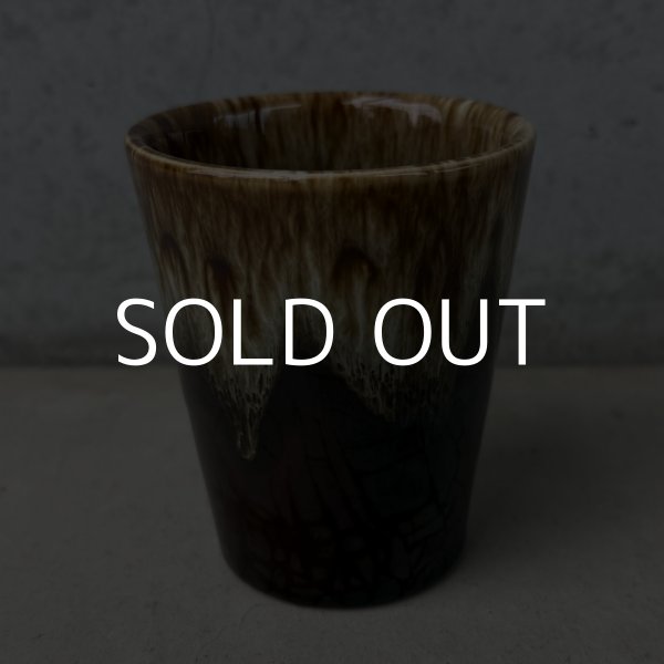 画像3: VINTAGE ANTIQUE POTTERY CUP ヴィンテージ アンティーク カップ コップ タンブラー ブラウンドリップグレーズ 食器 陶器 / ブラウン 茶色 カフェ 喫茶店 店舗什器 アメリカ e (3)
