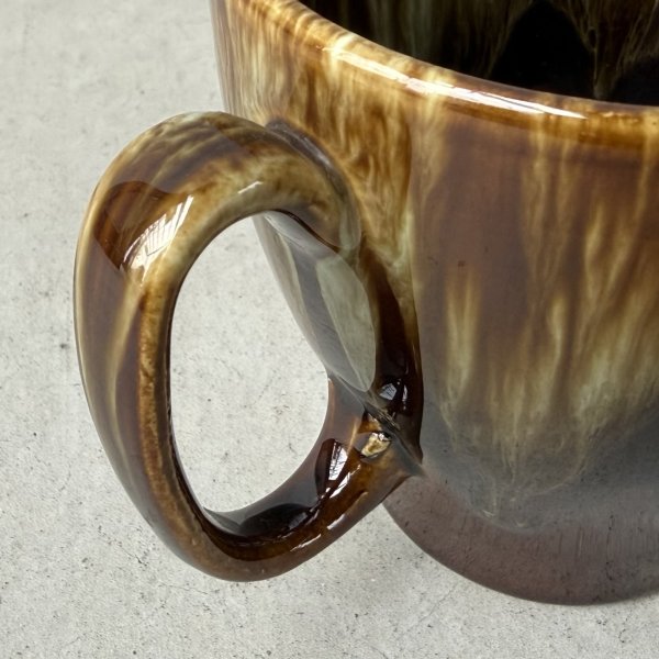 画像7: VINTAGE ANTIQUE POTTERY MUGCUP ヴィンテージ アンティーク マグカップ ブラウンドリップグレーズ コップ 食器 陶器 / コーヒーカップ ブラウン 茶色 カフェ 喫茶店 店舗什器 アメリカ c (7)