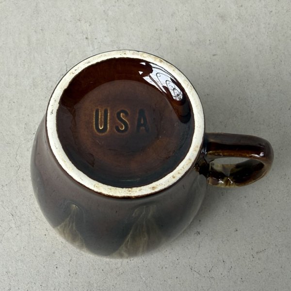 画像6: VINTAGE ANTIQUE POTTERY MUGCUP ヴィンテージ アンティーク マグカップ ブラウンドリップグレーズ コップ 食器 陶器 / コーヒーカップ ブラウン 茶色 カフェ 喫茶店 店舗什器 アメリカ c (6)