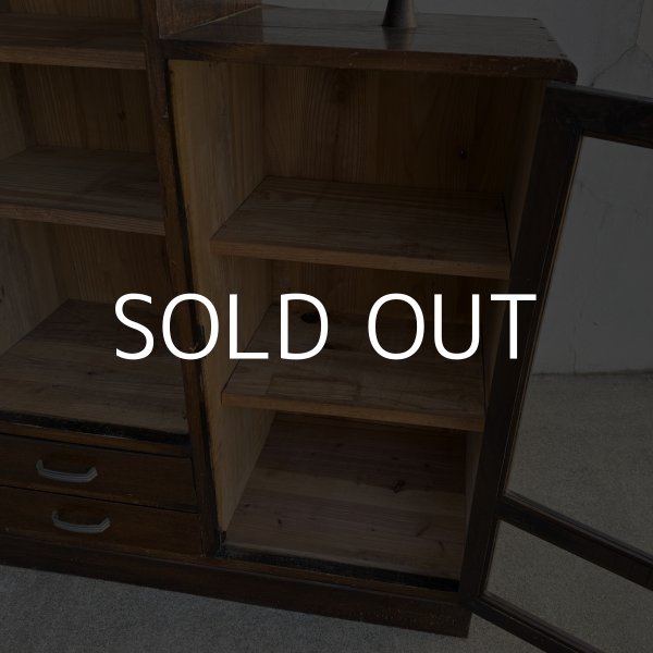 画像6: VINTAGE ANTIQUE ヴィンテージ アンティーク 昭和レトロ 古道具 棚 キャビネット / 食器棚 陳列棚 飾り棚 木製 収納 家具 古民家 蔵 うぶだし 日本 (6)