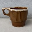 画像2: VINTAGE ANTIQUE POTTERY MUGCUP ヴィンテージ アンティーク マグカップ コップ 食器 陶器 / コーヒーカップ  ブラウン 茶色 楓 カフェ 喫茶店 店舗什器 アメリカ f (2)