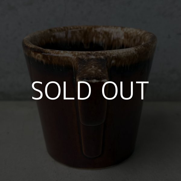 画像3: VINTAGE ANTIQUE HULL POTTERY MUGCUP ヴィンテージ アンティーク ハル マグカップ ブラウンドリップ コップ 食器 陶器 / コーヒーカップ  ブラウン 茶色 カフェ 喫茶店 店舗什器 アメリカ g (3)