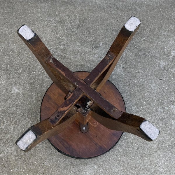 画像5: ヴィンテージ アンティーク 昭和レトロ 古道具 ドクターチェア 椅子 スツール / 回転いす 丸椅子 木製 家具 病院 店舗什器 日本 (5)