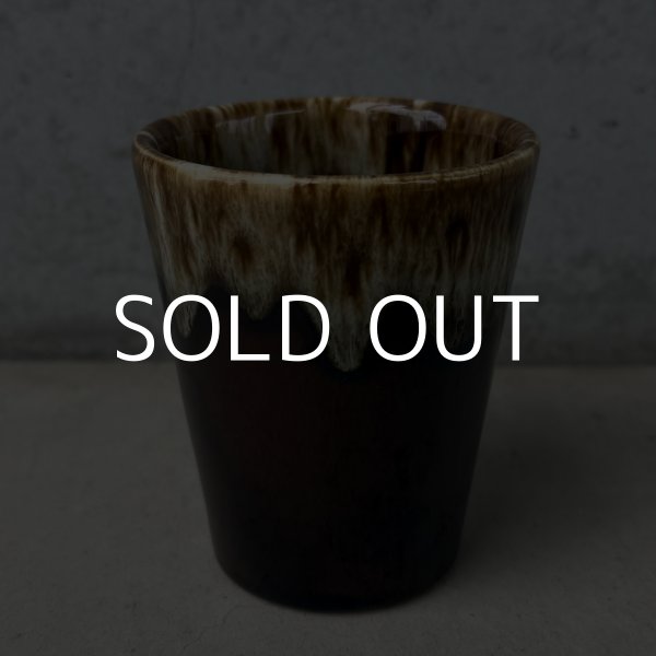 画像3: VINTAGE ANTIQUE POTTERY CUP ヴィンテージ アンティーク カップ コップ タンブラー ブラウンドリップグレーズ 食器 陶器 / ブラウン 茶色 カフェ 喫茶店 店舗什器 アメリカ d (3)