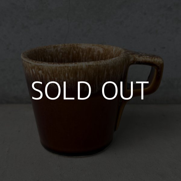 画像1: VINTAGE ANTIQUE HULL POTTERY MUGCUP ヴィンテージ アンティーク ハル マグカップ ブラウンドリップ コップ 食器 陶器 / コーヒーカップ  ブラウン 茶色 カフェ 喫茶店 店舗什器 アメリカ h (1)