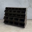画像1: VINTAGE ANTIQUE SHELF STACKBIN ヴィンテージ アンティーク 棚 スタッキング / インダストリアル 収納 ガレージ パーツ 工具入れ 鉄 店舗什器 工業用 アメリカ (1)