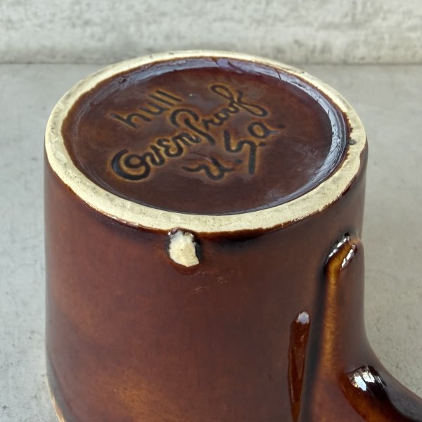 画像7: VINTAGE ANTIQUE HULL POTTERY MUGCUP ヴィンテージ アンティーク ハル マグカップ ブラウンドリップ コップ 食器 陶器 / コーヒーカップ  ブラウン 茶色 カフェ 喫茶店 店舗什器 アメリカ h (7)