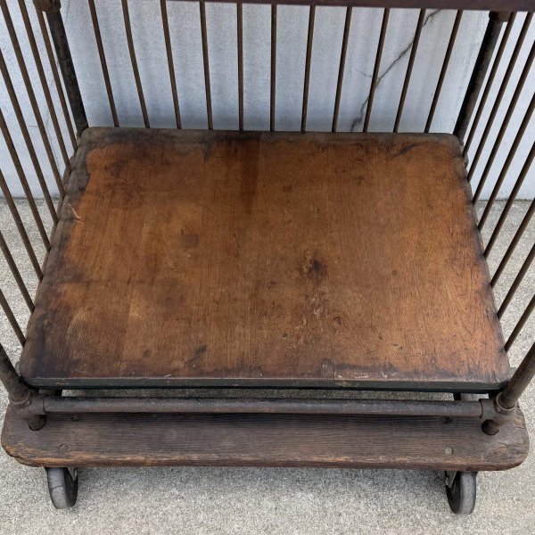 画像5: VINTAGE ANTIQUE BINDERY CART ヴィンテージ アンティーク 棚 ファクトリーカート バインダリーカート / インダストリアル 陳列棚 カート 家具 木製 アイアン 店舗什器 アメリカ (5)