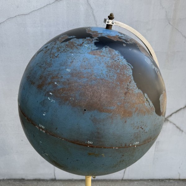 画像4: VINTAGE ANTIQUE DENOYER GEPPERT GLOBE ヴィンテージ アンティーク ミリタリーグローブ 地球儀 / コレクタブル 戦略地球儀 軍物 戦争 地図 インテリア 店舗什器 アメリカ USA  (4)