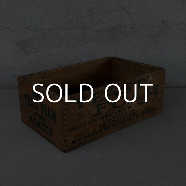 画像1: VINTAGE ANTIQUE WOOD CRATE WOODEN BOX NORTHWESTERN YEAST CO. ヴィンテージ アンティーク ウッドボックス 木箱 / コレクタブル 収納 ケース あられ組 アドバタイジング 企業物 店舗什器 アメリカ (1)