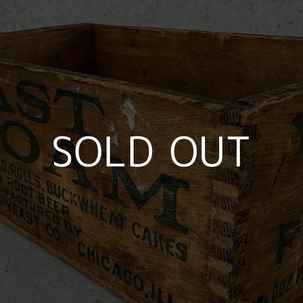 画像9: VINTAGE ANTIQUE WOOD CRATE WOODEN BOX NORTHWESTERN YEAST CO. ヴィンテージ アンティーク ウッドボックス 木箱 / コレクタブル 収納 ケース あられ組 アドバタイジング 企業物 店舗什器 アメリカ (9)