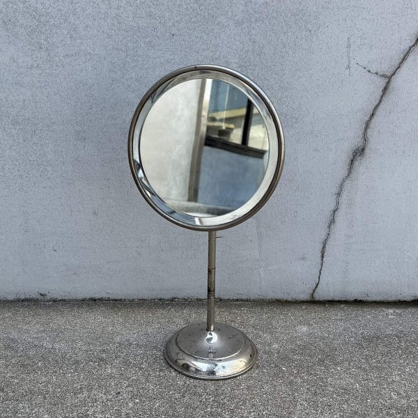 画像1: VINTAGE ANTIQUE MIRROR ヴィンテージ アンティーク スタンドミラー 鏡 / 卓上ミラー シェービングミラー 化粧 店舗什器 アメリカ (2) (1)