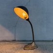 画像11: VINTAGE ANTIQUE DESKLAMP LEVITON ヴィンテージ アンティーク デスクランプ スタンドライト 卓上ライト テーブルランプ 照明 / グースネック アイアン 葉っぱ E26 店舗什器 アメリカ (11)