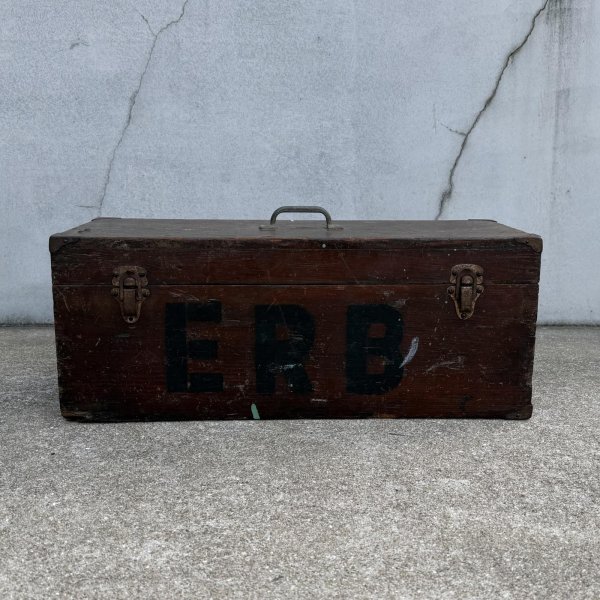画像2: VINTAGE ANTIQUE TOOL BOX WOODEN BOX ヴィンテージ アンティーク ツールボックス 工具箱 ウッドボックス 木箱 / 収納 ケース 店舗什器 アメリカ  (2)