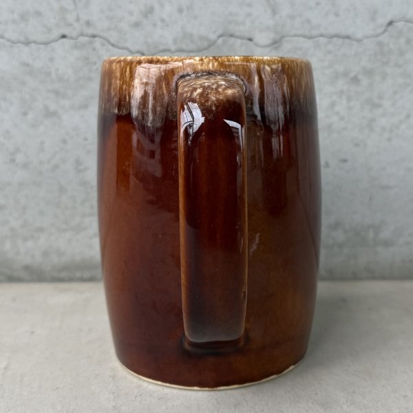 画像2: VINTAGE ANTIQUE HULL POTTERY MUGCUP ヴィンテージ アンティーク ハル マグカップ コーヒーマグ ブラウンドリップ コップ 食器 陶器 / ブラウン 茶色 カフェ 喫茶店 店舗什器 アメリカ i (2)