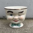 画像1: VINTAGE ANTIQUE BAILEYS SUGAR POT ヴィンテージ アンティーク ベイリーズ フェイスカップ シュガーポット / コレクタブル オブジェ ティーカップ マグカップ ノベルティ 1996年限定 陶器 食器 雑貨 H (1)