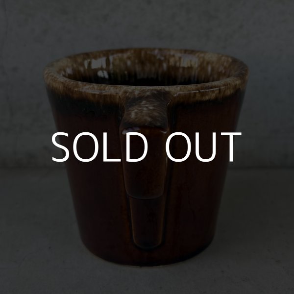 画像3: VINTAGE ANTIQUE HULL POTTERY MUGCUP ヴィンテージ アンティーク ハル マグカップ ブラウンドリップ コップ 食器 陶器 / コーヒーカップ  ブラウン 茶色 カフェ 喫茶店 店舗什器 アメリカ g (3)