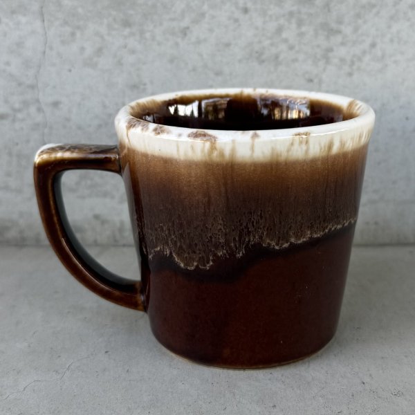 画像2: VINTAGE ANTIQUE MCCOY POTTERY MUGCUP ヴィンテージ アンティーク マッコイ マグカップ コップ 食器 陶器 / コーヒーカップ  ブラウン 茶色 カフェ 喫茶店 店舗什器 アメリカ l (2)