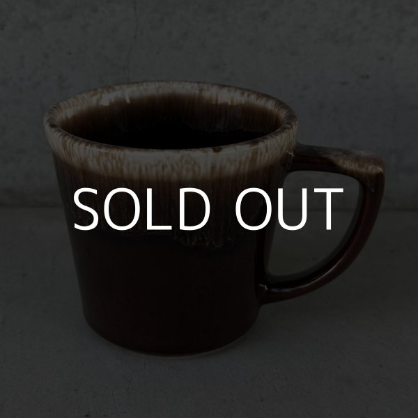 画像1: VINTAGE ANTIQUE MCCOY POTTERY MUGCUP ヴィンテージ アンティーク マッコイ マグカップ コップ 食器 陶器 / コーヒーカップ  ブラウン 茶色 カフェ 喫茶店 店舗什器 アメリカ m (1)