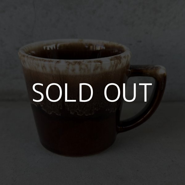 画像1: VINTAGE ANTIQUE MCCOY POTTERY MUGCUP ヴィンテージ アンティーク マッコイ マグカップ コップ 食器 陶器 / コーヒーカップ  ブラウン 茶色 カフェ 喫茶店 店舗什器 アメリカ l (1)