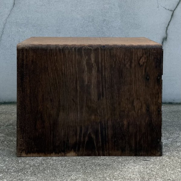画像4: アンティーク 昭和レトロ 古道具 小引き出し 小箪笥 / 木製 収納 棚 家具 小物入れ 書類入れ 古民家 蔵 うぶだし 日本 (2) (4)