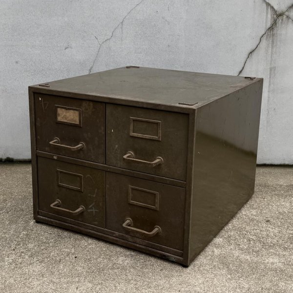画像1: VINTAGE ANTIQUE CABINET ヴィンテージ アンティーク メタルキャビネット ファイルキャビネット 棚 / インダストリアル 収納 ガレージ パーツ 工具入れ 鉄 店舗什器 工業用 (1)